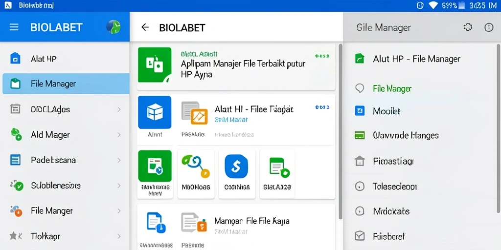 Antarmuka aplikasi BIOLABET yang mudah digunakan untuk manajemen file.