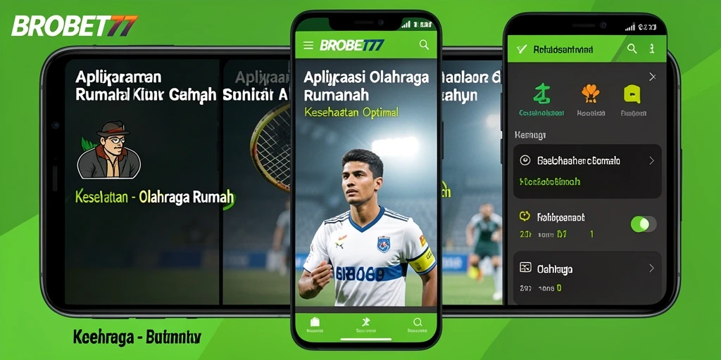 Tampilan antarmuka utama aplikasi Olahraga Rumah BROBET77.