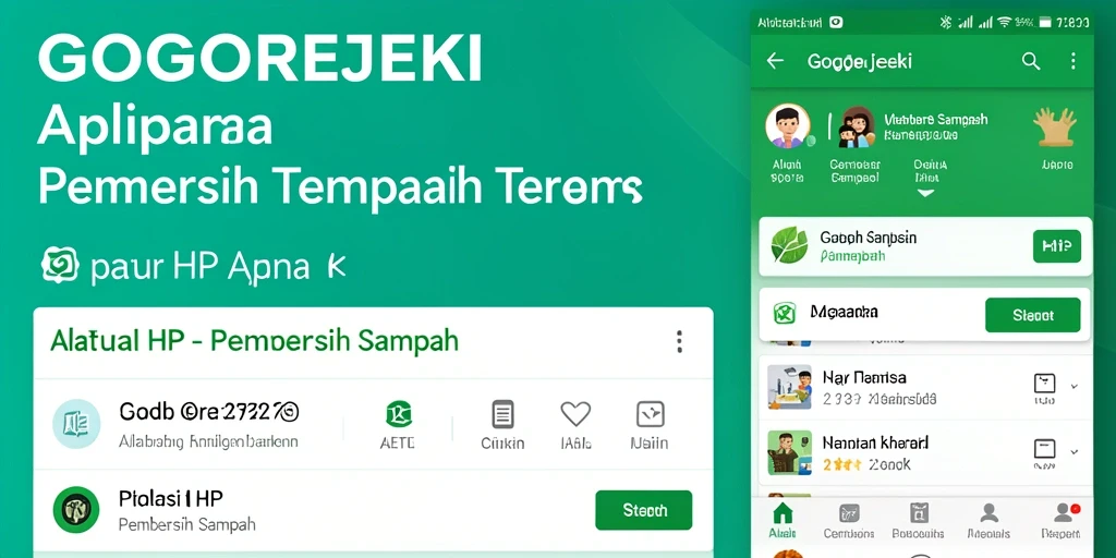 Tampilan antarmuka GOGOREJEKI saat membersihkan sampah dari perangkat.