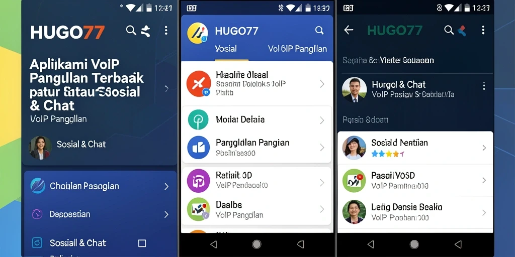Antarmuka HUGO77 menampilkan fungsi VoIP Panggilan yang intuitif.