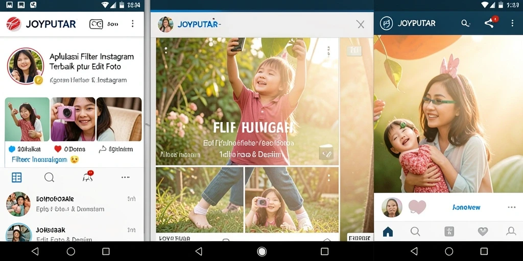 Antarmuka JOYPUTAR dengan fitur Filter Instagram yang menarik.