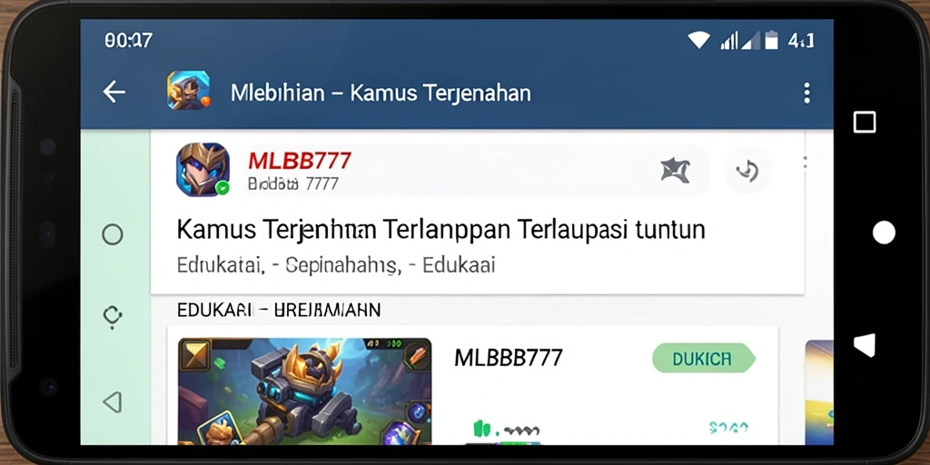 Antarmuka MLBB777 yang user-friendly dan fungsional untuk Kamus Terjemahan.