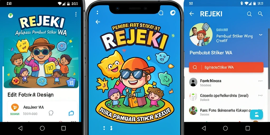 Tampilan antarmuka aplikasi Pembuat Stiker WA yang mudah digunakan.