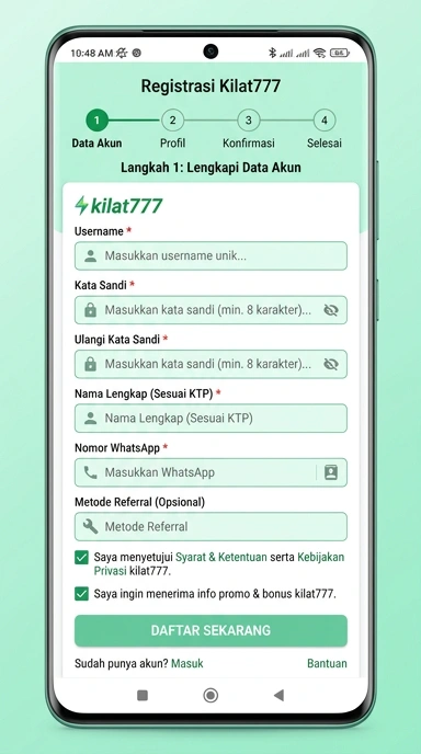 Cara Mudah Daftar Akun Baru kilat777